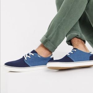 New Toms Carlo Navy Canvas Shoes Sneakers 9